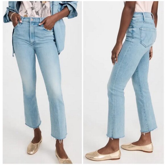 💕MOTHER💕 Hustler Ankle Fray Jeans w/ Mother Patch ~ Cutting Class Blue 27 NWT - Picture 2 of 16